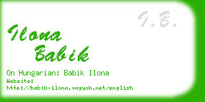 ilona babik business card